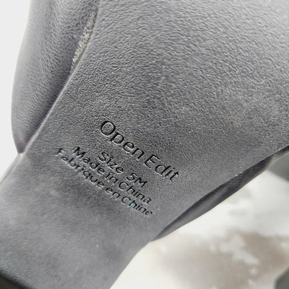 NEW Open Edit Saydee Black Block Heel Slip On Square Toe Sandals O343 - Picture 10 of 11